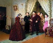 Vasily Perov A governess arriving at a merchant house oil painting